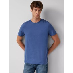 s.Oliver Tricou barbati, Regular fit cu decolteu la baza gatului, imprimeu uni, Albastru inchis (SELECTATI MARIMEA: S)