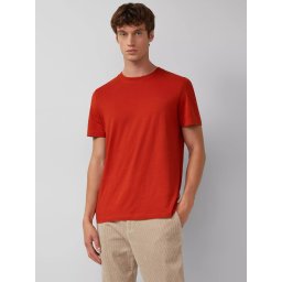 s.Oliver Tricou barbati, Regular fit cu decolteu la baza gatului, imprimeu uni, Rosu inchis (SELECTATI MARIMEA: S)