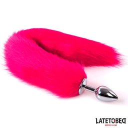 LateToBed BDSM Line Anal Plug With Tail Hot Pink