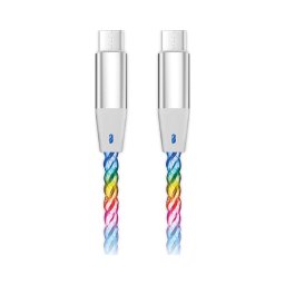 Cablu USB-C la USB-C Aligator DATKP64, iluminare LED, PD 65W, 0,5 m