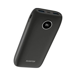 Powerbank Aligator PBPD20BK cu ecran LCD, PD 20000 mAh/20W/3,7V, negru