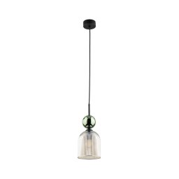Pandantiv pe cablu SOPHIA, 1xE14/10W/230V, negru/verde/bej fumuriu