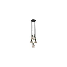 Lustră suspendată SOPHIA, 5 x E14, 10 W, 230 V, negru/verde/bej fumuriu