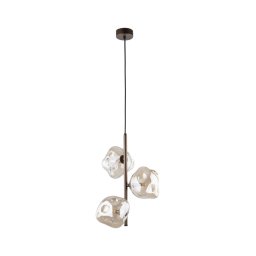Lustră suspendată pe cablu LAVA, 3xG9/8W/230V, bronz/bej fumuriu