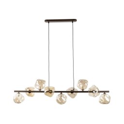 Lustră suspendată pe cablu LAVA 9xG9/8W/230V bronz/bej fumuriu