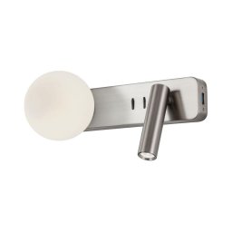 Redo 01-2993 - Aplică de perete LED OASIS LED/3W/230V+1xG9/10W USB CRI 90 crom