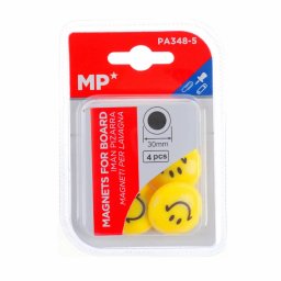 Magneti tabla Main Paper, 30mm, design smiley face, 4 buc/set