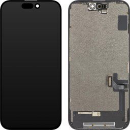 Piese si componente Display cu Touchscreen ZY pentru Apple iPhone 15, cu Rama, Versiune LCD In-Cell IC Movable, Negru