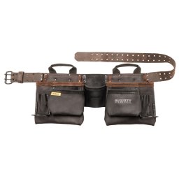 Centura din piele pentru scule Dewalt DWST50112-1, buzunare multiple, suport dublu pentru ciocane