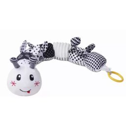 Omida din pluș, alb-negru - 65 cm