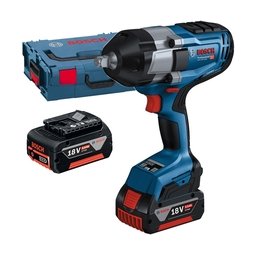 Bosch - GDS 18V-1000 - Masina de insurubat cu impact cu 2 acumulatori, Li-Ion, 18 V, 5 Ah, patrat 1/2 inch, 1000 Nm, M14-M24, valiza speciala
