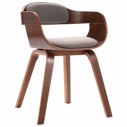 Scaun de bucatarie, gri taupe, lemn curbat & tesatura GartenMobel Dekor