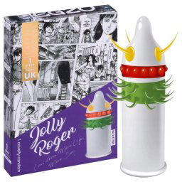 Egzo Jolly Roger - prezervativ cu țepi și puncte (1buc)