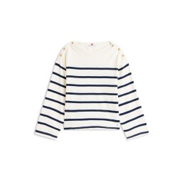 TOMMY HILFIGER Tricou bleumarin / alb lână