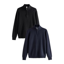 Next Pulover bleumarin / negru
