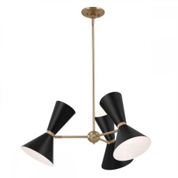 Lustra living Phix KL-PHIX-3-CBB, 6xE27, D78cm, negru, bronz