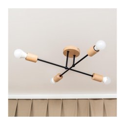 Lustră aplicată CAMBRIDGE 4xE27/15W/230V, din lemn de pin
