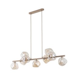 Lustră suspendată pe cablu LAVA, 9x G9, 8W, 230V, bej/fumuriu bej