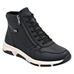 Ghete sport damă Remonte D1S71-00 din piele naturală, negre, cu fermoar