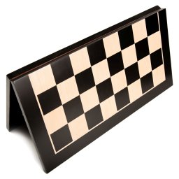 Tabla sah lemn pliabila-inlaid negru artar, 48x48, patrat 50mm