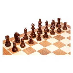 Combo set cu piese sah Staunton 6 Clasic si tabla din lemn solid acacia
