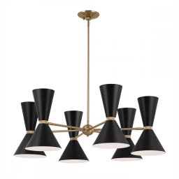 Lustra living Phix KL-PHIX-6-CBB, 12xE27, D98,4 cm, negru, bronz