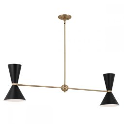 Lustra living Phix KL-PHIX-2-LINEAR-CBB, 4xE27,L130,03 cm, negru, bronz