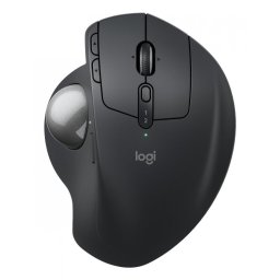Mouse MX Ergo – Trackball wireless avansat, 2.4 GHz + Bluetooth, optic, unghi ajustabil, 8 butoane + scroll, negru