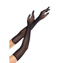 Leg Avenue Opera Length Fishnet Gloves Black