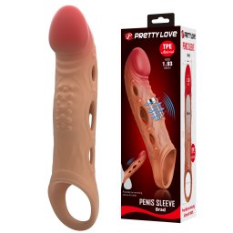 Pretty Love Brad Penis Sleeve with Vibrations Add 1.93 Inch Skin