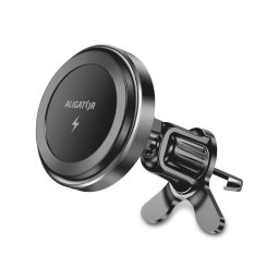 Aligator AMS05BK - Suport auto magnetic pentru telefon cu încărcare wireless MagSafe, negru