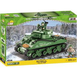 Set de constructie, Cobi, WWII Tank Sherman Tank M4A3E2 Jumbo, 720 piese