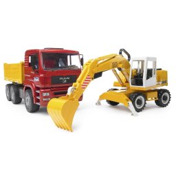 Camion MAN basculabil cu excavator Liebherr, Bruder 02751
