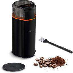 Rasnita de cafea Krups Silent Vortex GX332810, 90g, 175 W, buton Pornire/Oprire, lame din inox, Negru