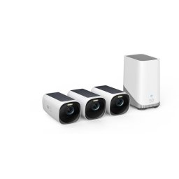 Kit supraveghere video eufy eufyCam 3 S330, Homebase 3, 4K Ultra HD, Incarcare solara, BionicMind, Nightvision