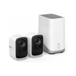 Kit supraveghere video eufy eufyCam 3C S300, Homebase 3 + 2 camere, 4K Ultra HD, BionicMind, Autonomie 180 zile