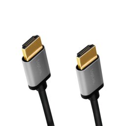 CABLU video LOGILINK, HDMI (T) la HDMI (T) 2.0, 1m, conectori auriti, rezolutie maxima 4K (3840 x 2160) la 60 Hz, aluminiu, triplu ecranaj, negru-gri