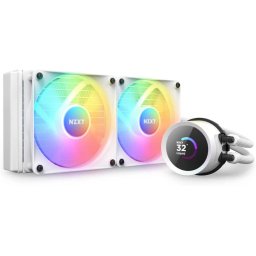 Cooler CPU NZXT Kraken 240 RGB, pompa cu ecran LCD, controller aRGB, Alb