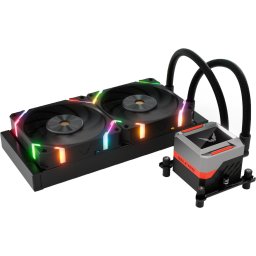 Cooler CPU Valkyrie Syn 240 ARGB, racire cu apa, 2 ventilatoare, Negru