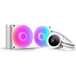 Cooler procesor NZXT Kraken Plus 240, aRGB LED, 2 x 120 mm, Alb