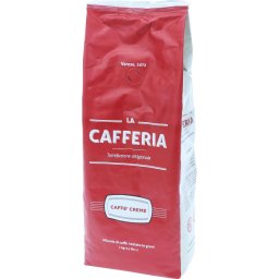Cafea boabe La Cafferia Caffé Creme 00576887, Greutate 1kg, Prajire usoara, Arabica si Robusta, Optimizata pentru extractii lungi
