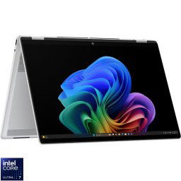 Laptop HP OmniBook X Flip NG AI 16-as0023nn, Intel Core Ultra 7 256V, 16 inch, 2K, Touchscreen, 16GB LPDDR5X, 1TB SSD, Intel Arc 140V, Windows 11 Home, Argintiu