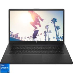 Laptop HP Laptop 17-cn3003nq, Intel Core i7-1355U, 17.3 inch Full HD, 16GB DDR4, 512GB SSD, Intel Iris Xe, Free DOS, Negru (INT Keyboard)