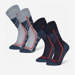 Set 2 perechi Șosete călduroase Drumeție SH500 Albastru și Gri Copii