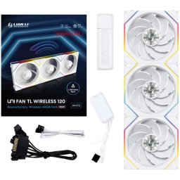 LIAN LI UNI FAN TL Wireless 120mm inversa légáramlás 3 bucăţi set alb