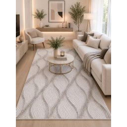 Covor Aria AR13, Marime 160x230cm , Bej Crem, Inaltime Fir 17 mm, Antialergic, Polipropilena, Living, Dormitor, Sufragerie, Trafic Intens