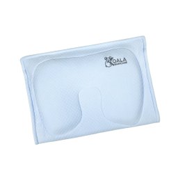 Perna alaptare anti plagiocefalie, cu spuma memory, 2 huse detasabile, certificata in Germania, Koala Perfect Head Breastfeeding Blue