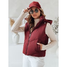 Vestă matlasată bordo pentru femei LIKEHUGS