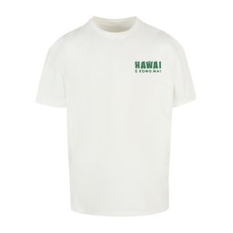 Merchcode Tricou 'Hawai' verde / alb coajă de ou
