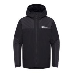 JACK WOLFSKIN Geacă outdoor 'Jasper' gri metalic / negru / alb